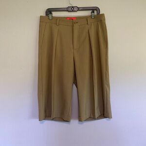 424 Bermuda Pleated Shorts Wool Khaki Green